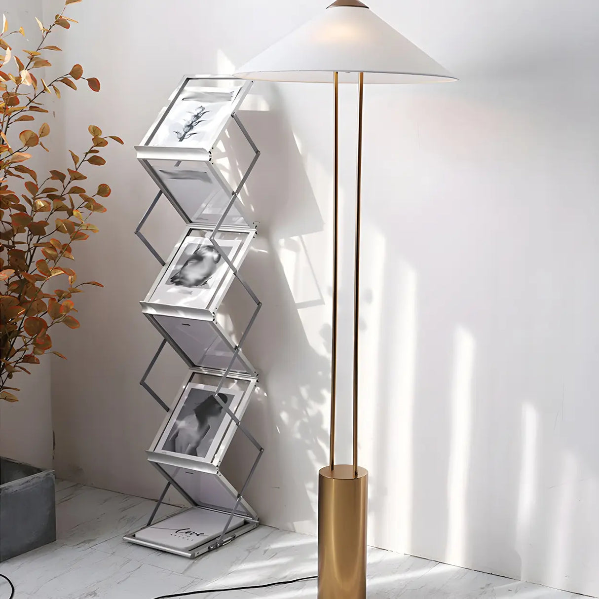 Simple White Cone Metal LED Modern Floor Lamp Image - 2