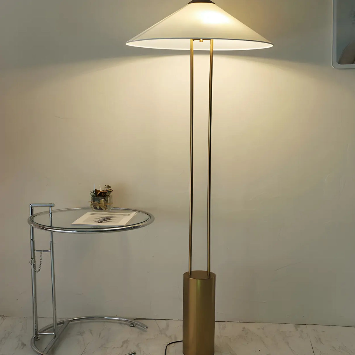 Simple White Cone Metal LED Modern Floor Lamp Image - 3