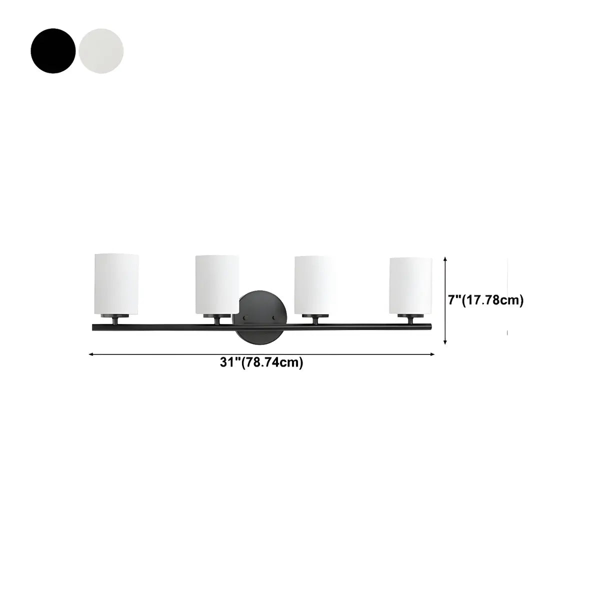 Simple White Cylinder Glass Chrome 3-Light Vanity Light Image - 21