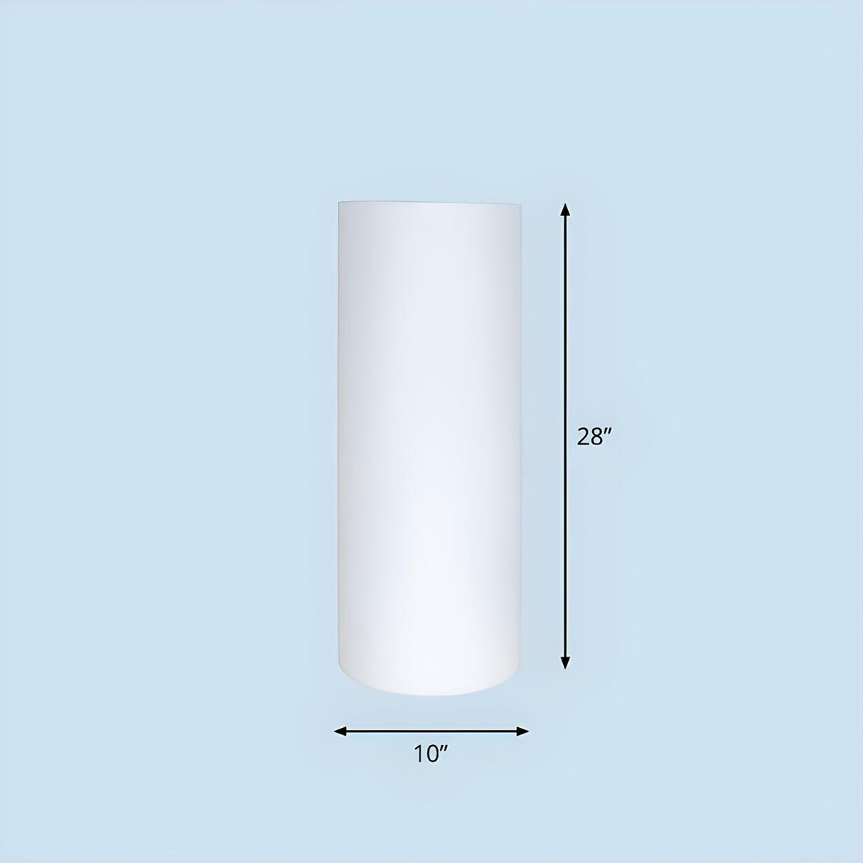 Simple White Cylindrical Floor Lamp Landscape Lighting Image - 3
