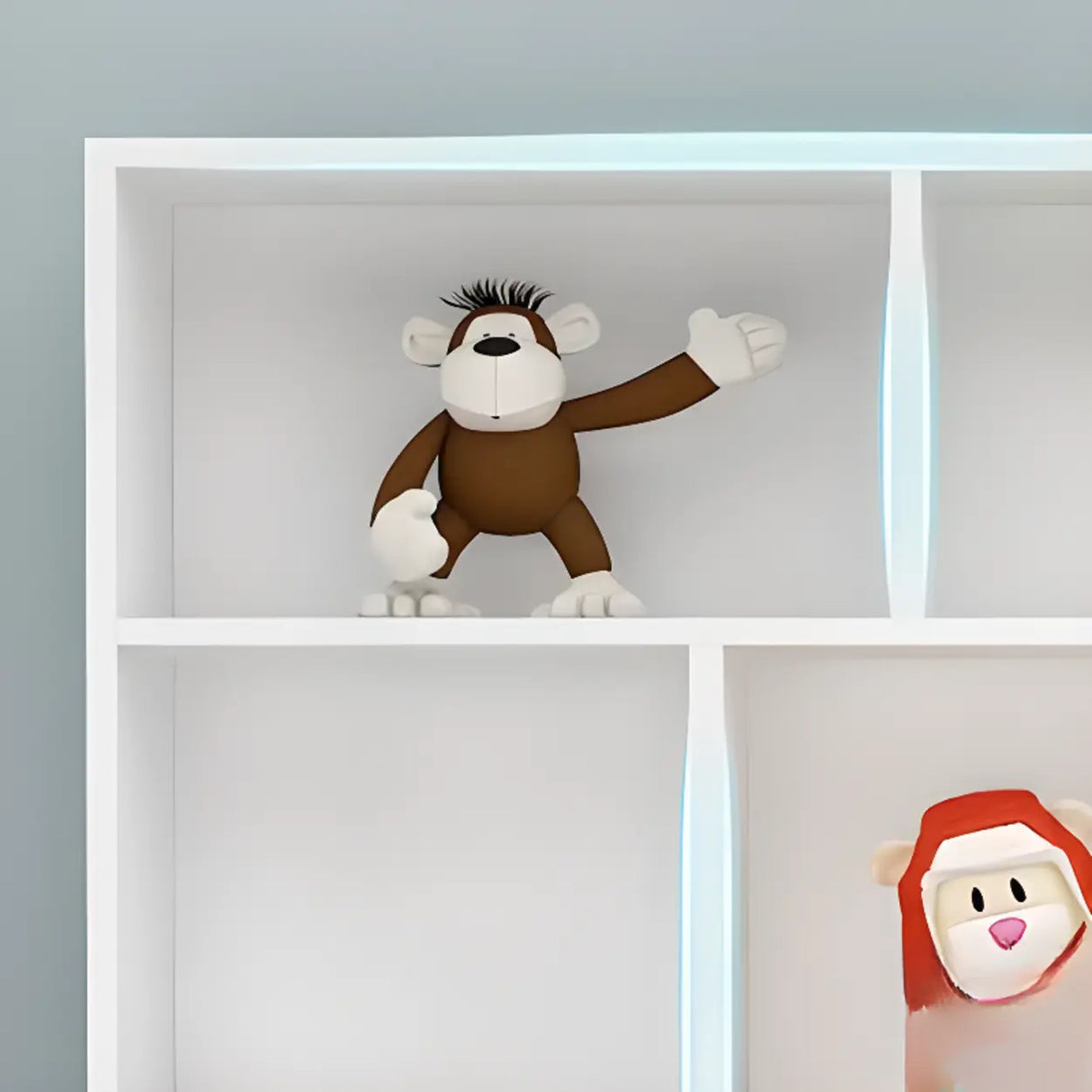 Simple White Modern Rectangular Storage Wide Bookcase Image - 8