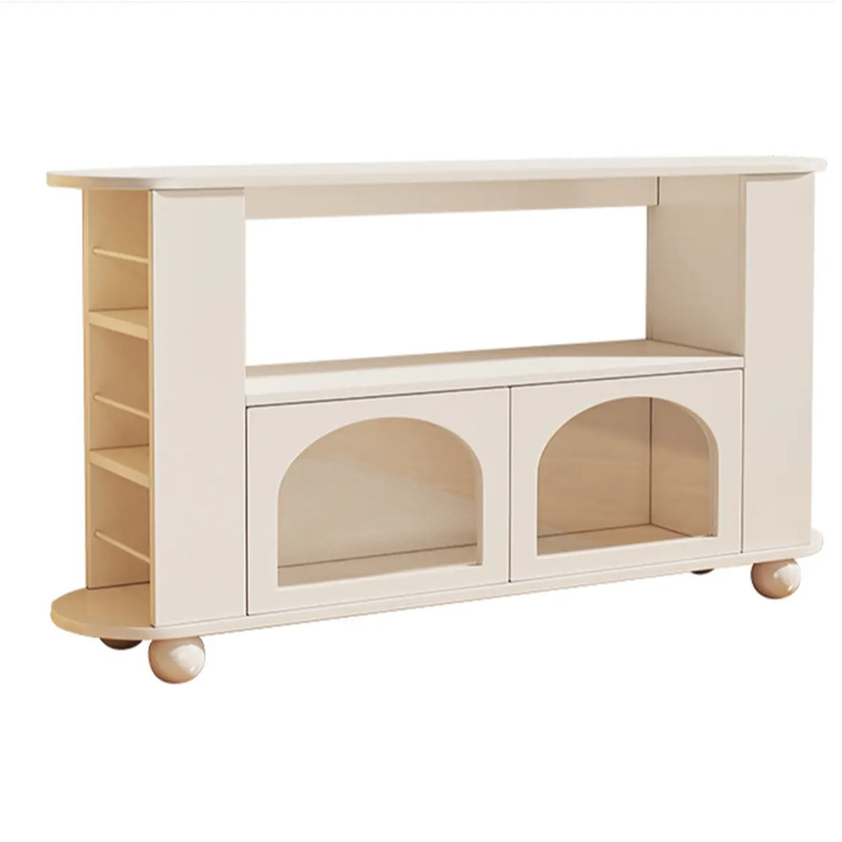 Simple White Small Artificial Wood Display Bookcase Image - 10