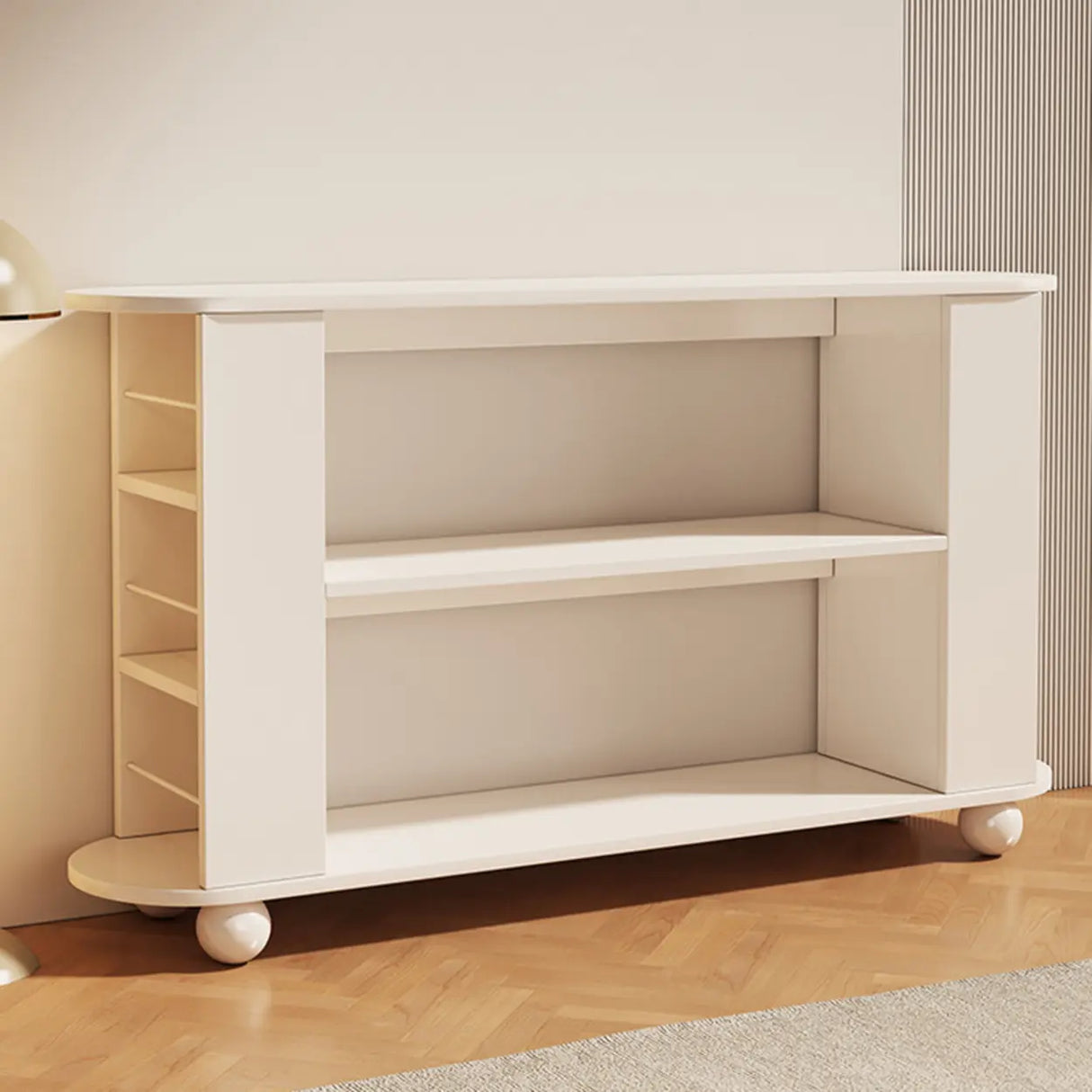 Simple White Small Artificial Wood Display Bookcase Image - 1