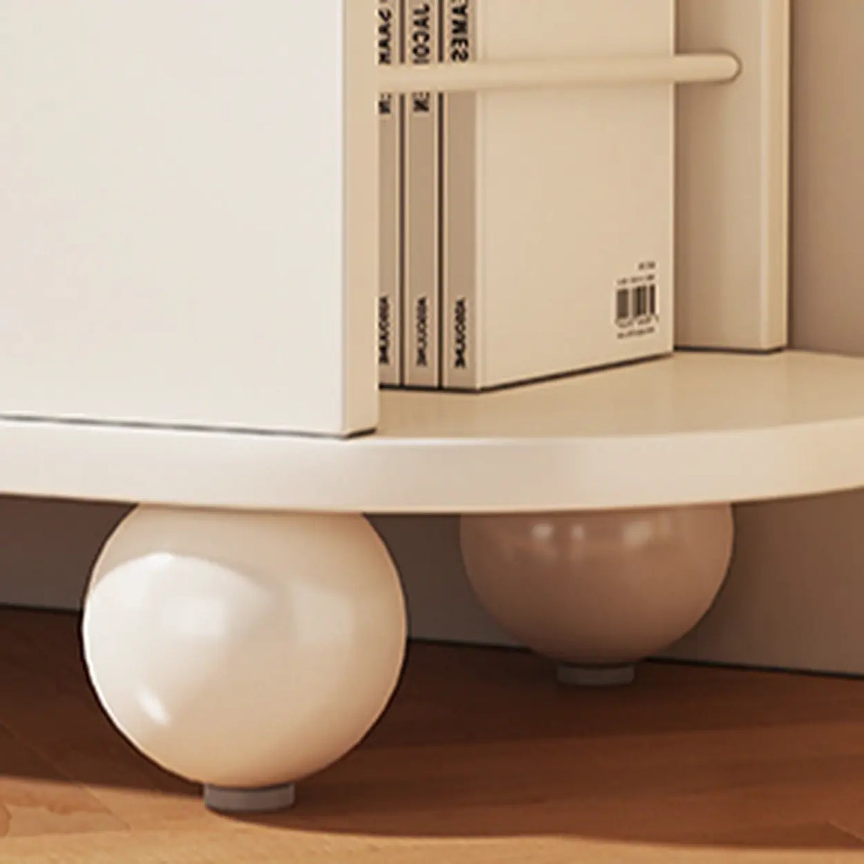 Simple White Small Artificial Wood Display Bookcase Image - 3