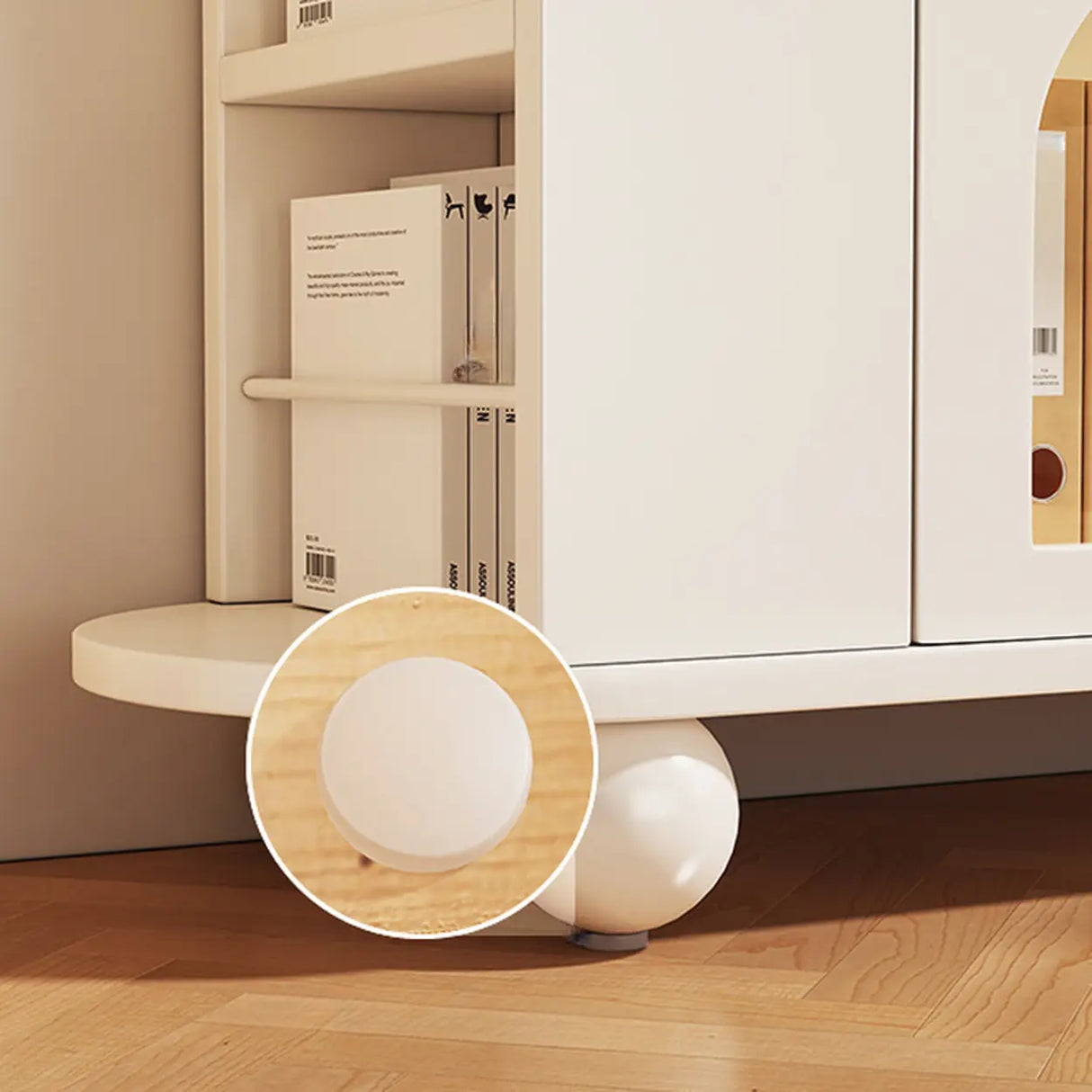 Simple White Small Artificial Wood Display Bookcase Image - 6