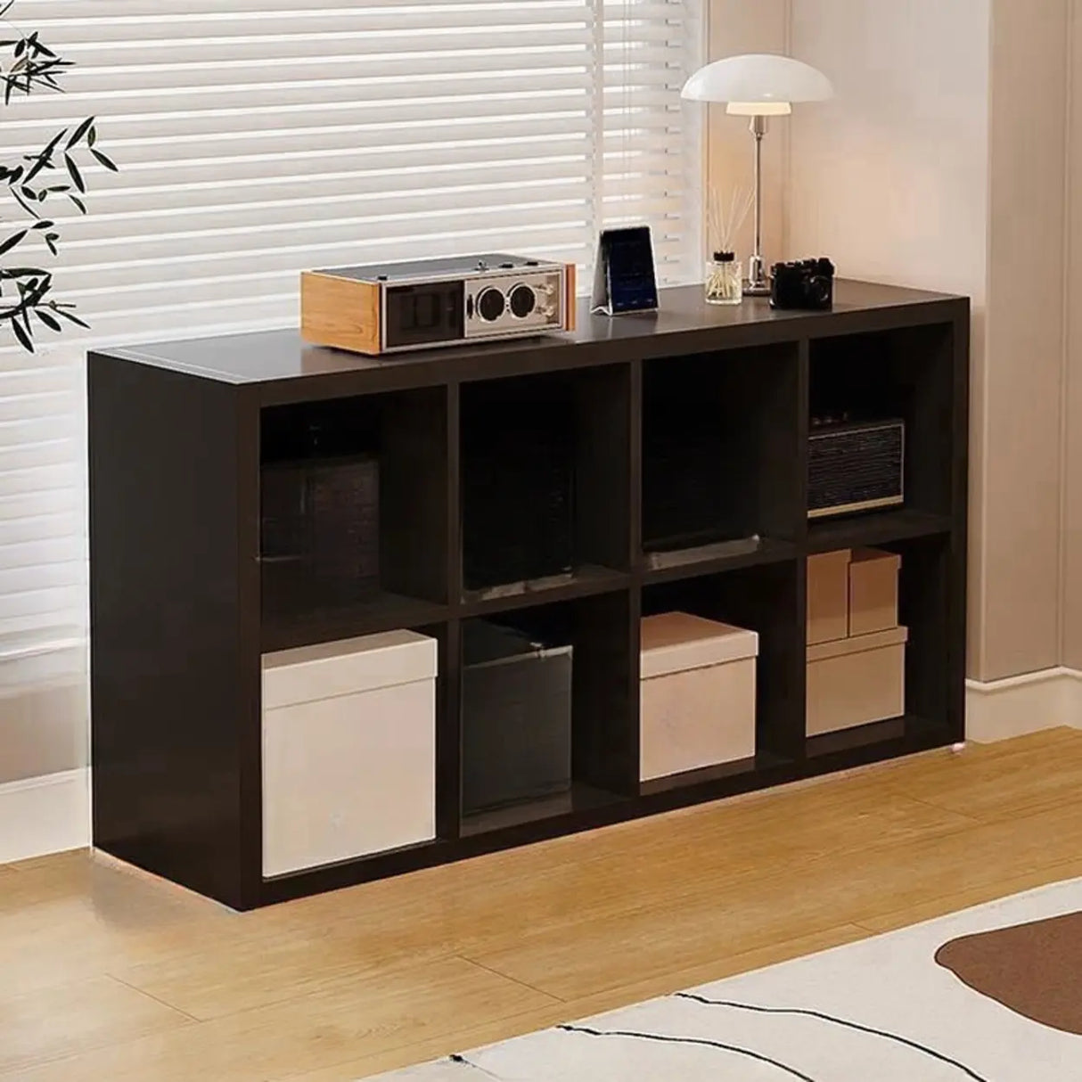 Simple White Wooden Rectangle Small Storage Bookcase Image - 11