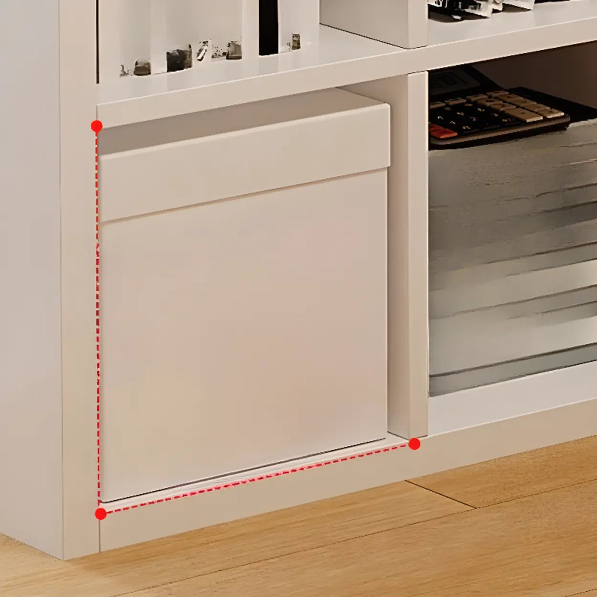 Simple White Wooden Rectangle Small Storage Bookcase Image - 13