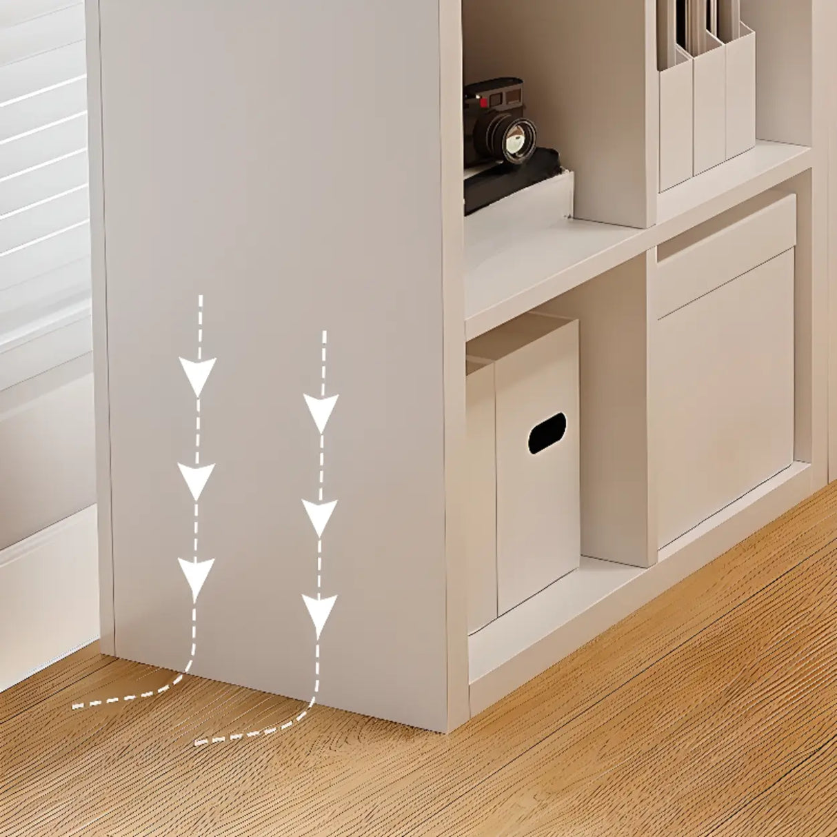 Simple White Wooden Rectangle Small Storage Bookcase Image - 14