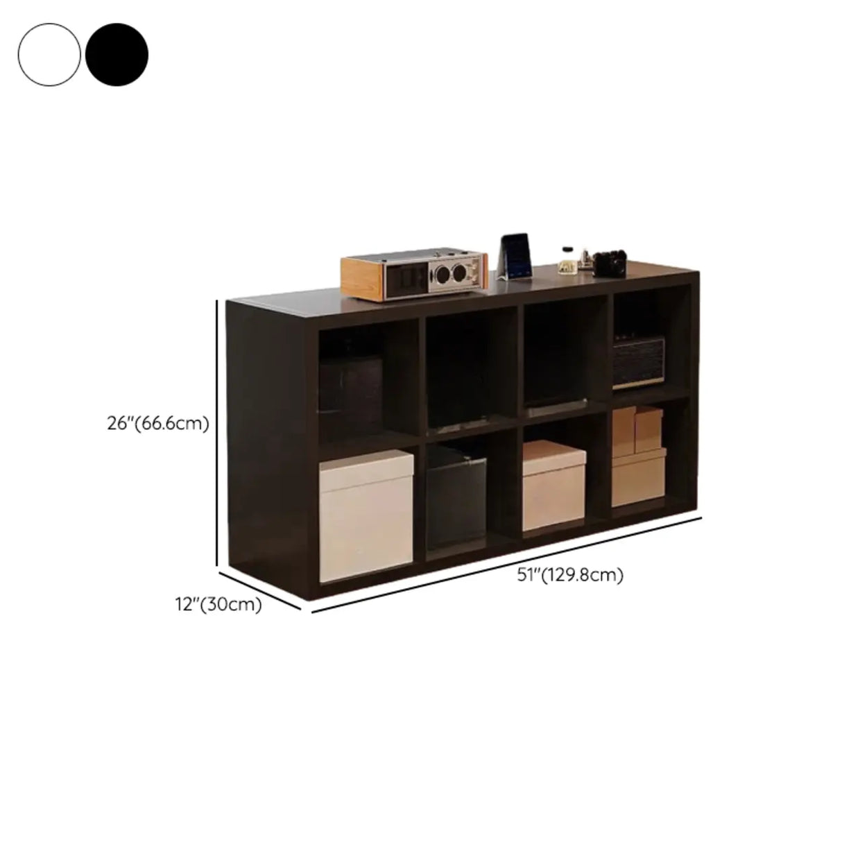 Simple White Wooden Rectangle Small Storage Bookcase Image - 18