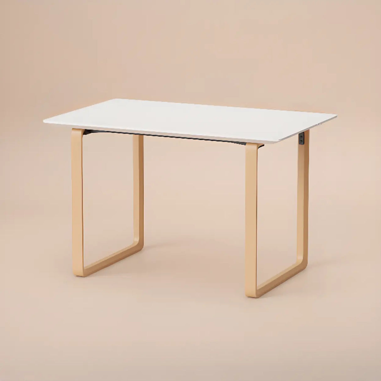 Simple White Wooden Rectangular Sledge Writing Desk Image - 13