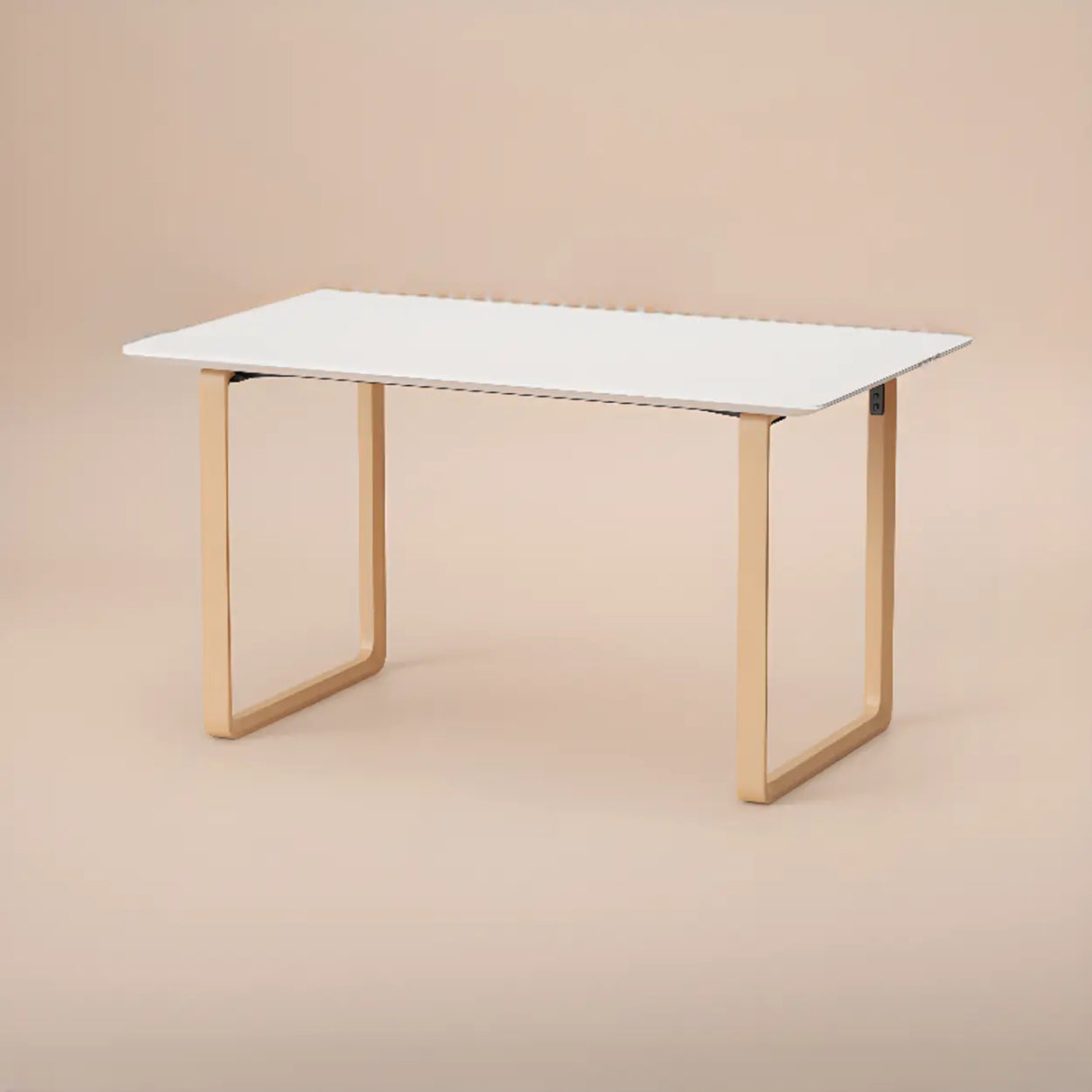 Simple White Wooden Rectangular Sledge Writing Desk Image - 15