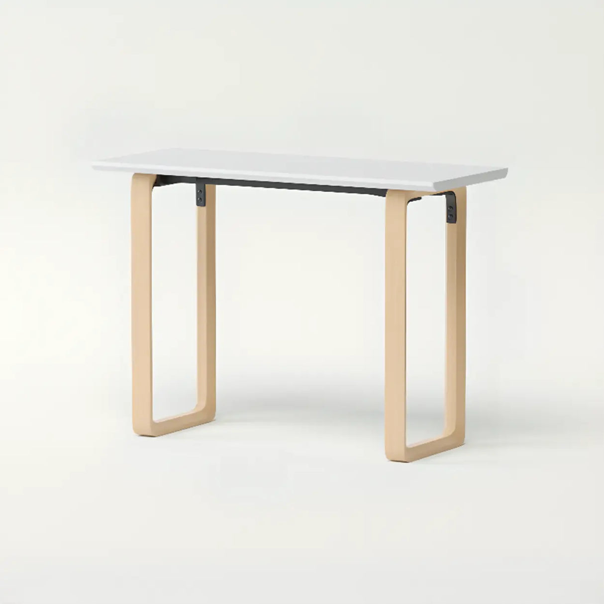 Simple White Wooden Rectangular Sledge Writing Desk Image - 19