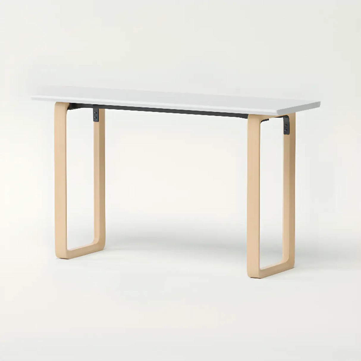 Simple White Wooden Rectangular Sledge Writing Desk Image - 20