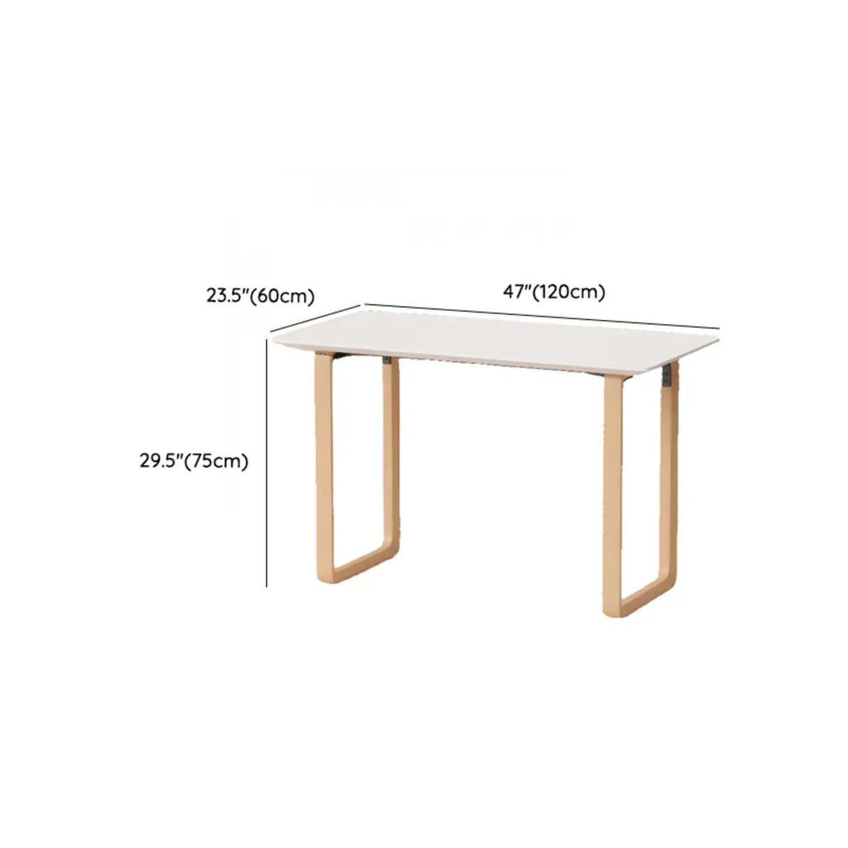 Simple White Wooden Rectangular Sledge Writing Desk Image - 26