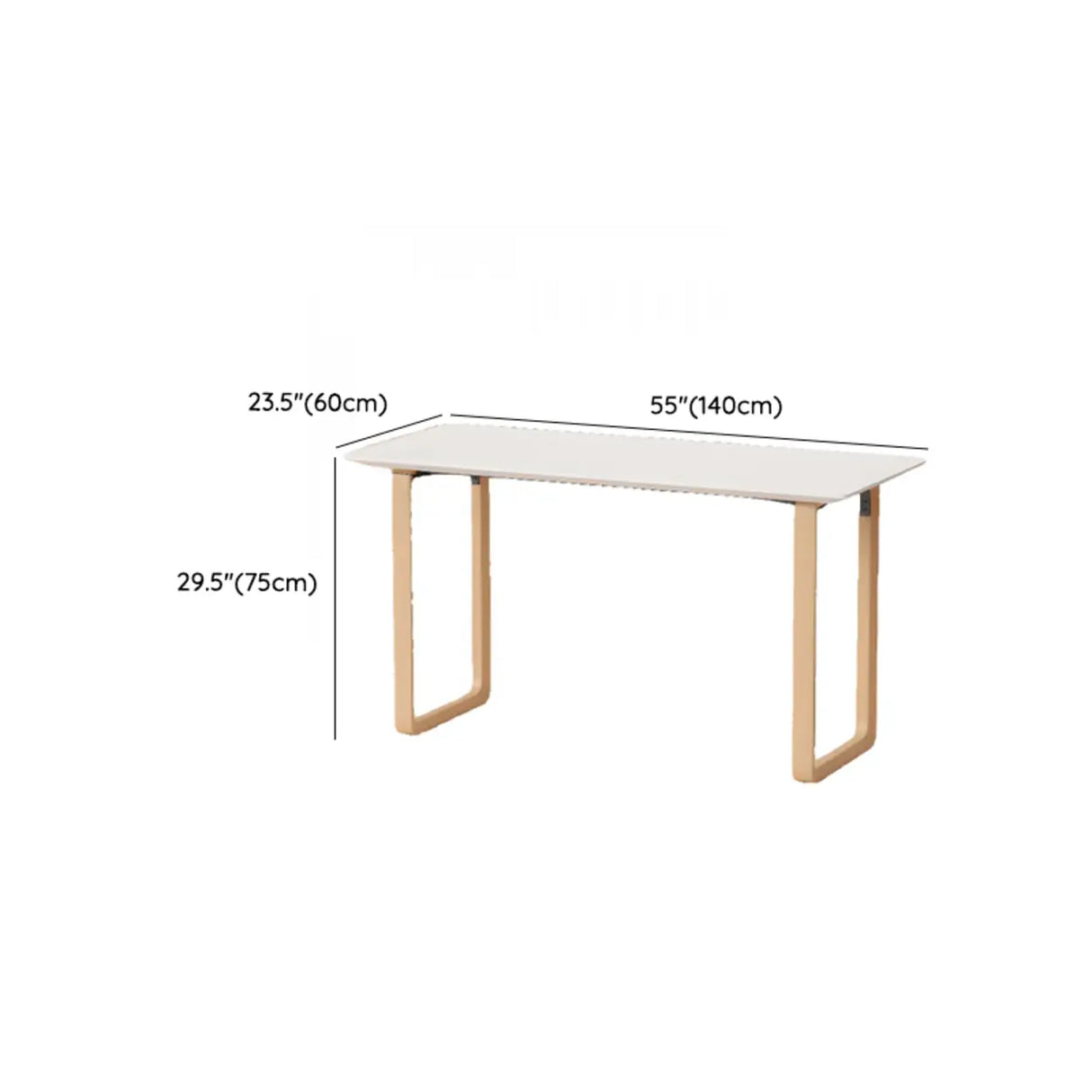 Simple White Wooden Rectangular Sledge Writing Desk Image - 27
