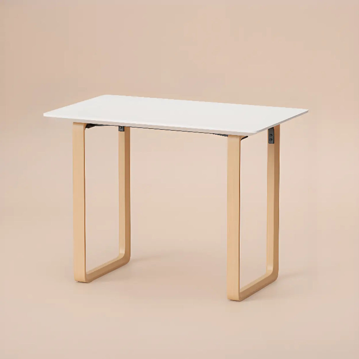 Simple White Wooden Rectangular Sledge Writing Desk Image - 2
