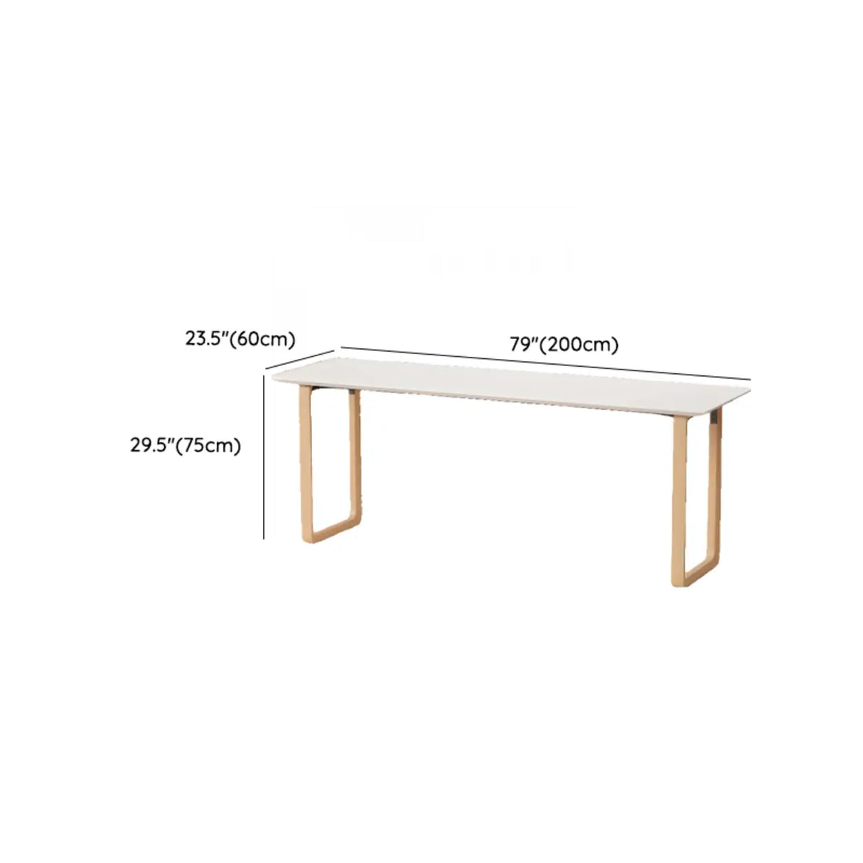 Simple White Wooden Rectangular Sledge Writing Desk Image - 30