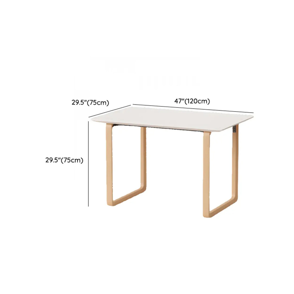 Simple White Wooden Rectangular Sledge Writing Desk Image - 31