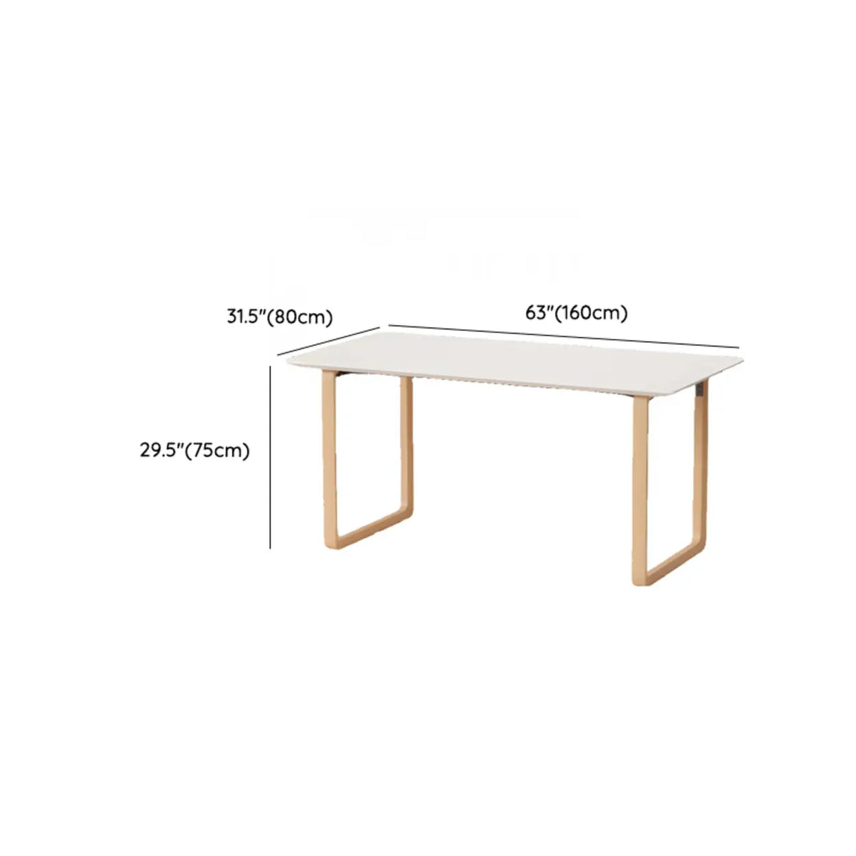 Simple White Wooden Rectangular Sledge Writing Desk Image - 33