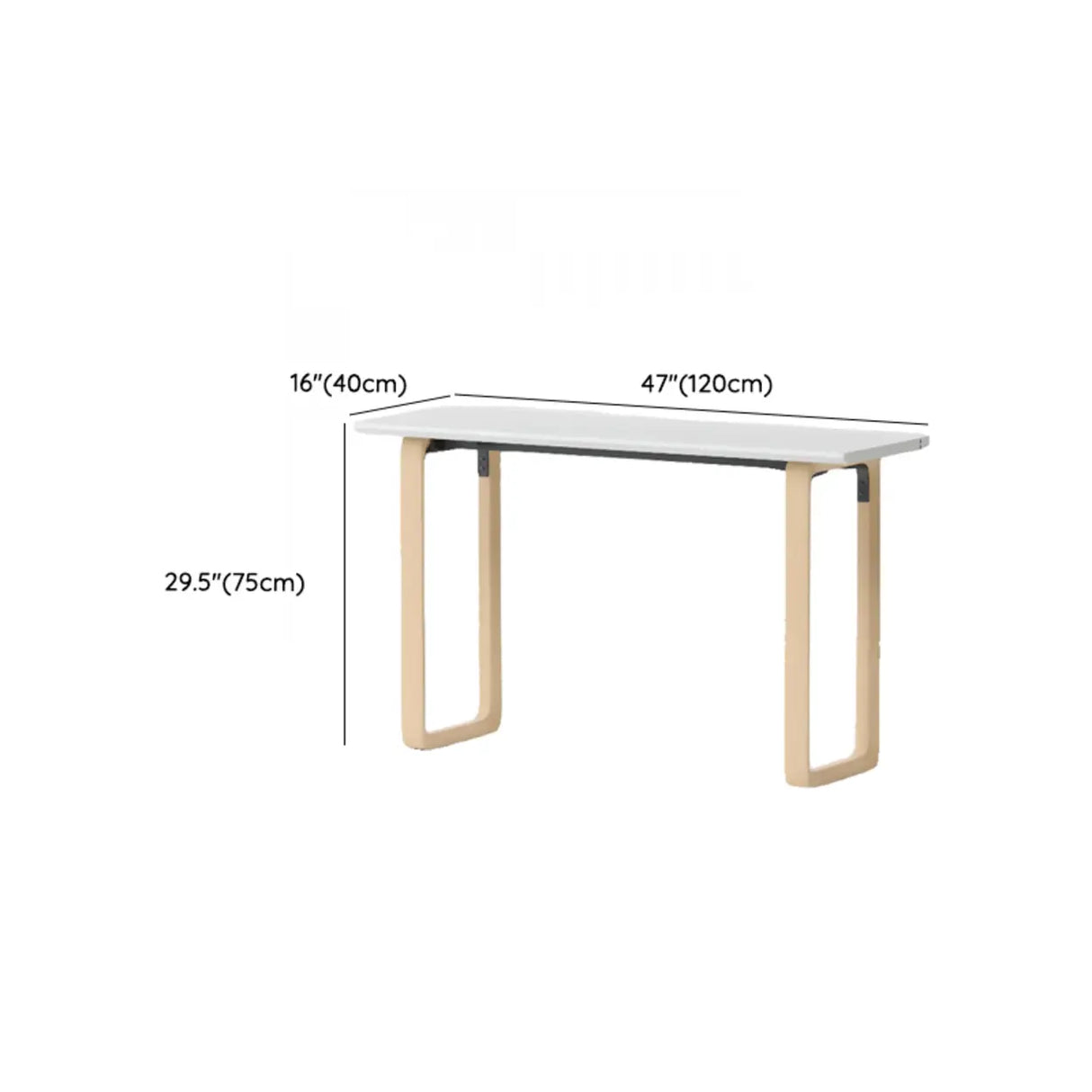 Simple White Wooden Rectangular Sledge Writing Desk Image - 35