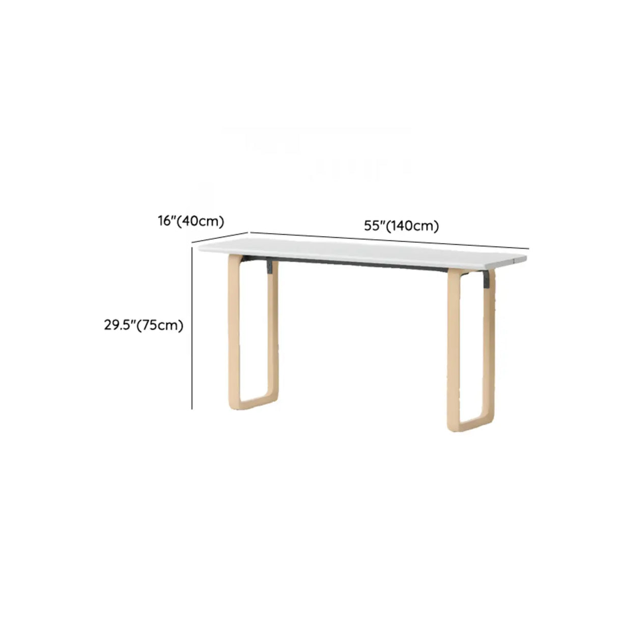 Simple White Wooden Rectangular Sledge Writing Desk Image - 36