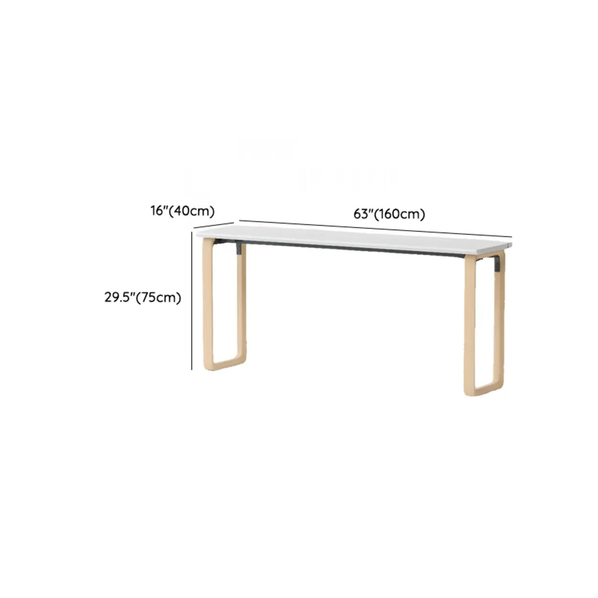 Simple White Wooden Rectangular Sledge Writing Desk Image - 37
