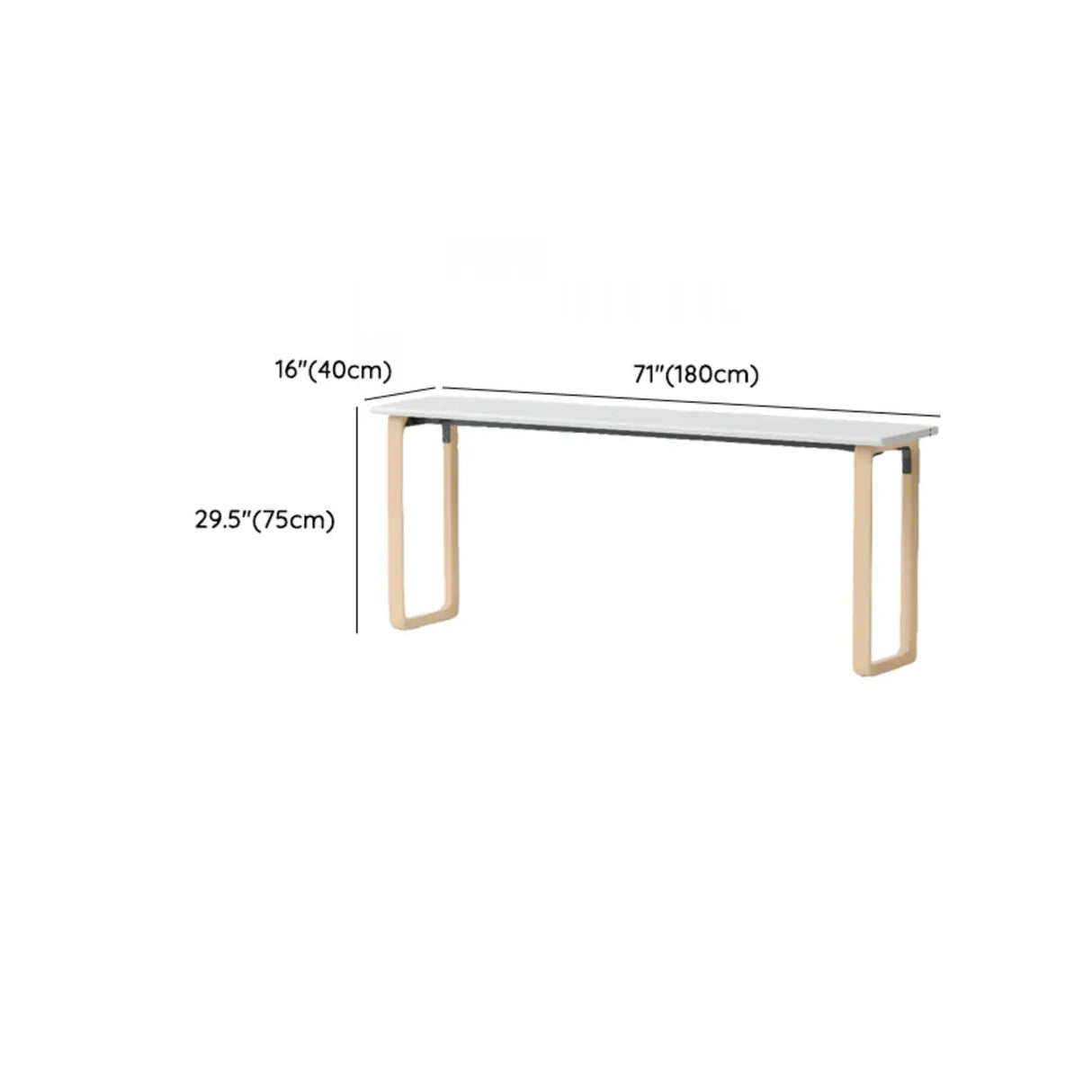 Simple White Wooden Rectangular Sledge Writing Desk Image - 38