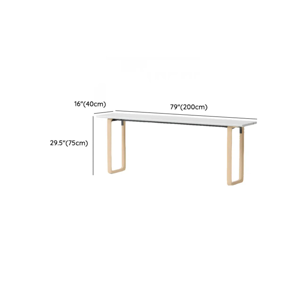 Simple White Wooden Rectangular Sledge Writing Desk Image - 39