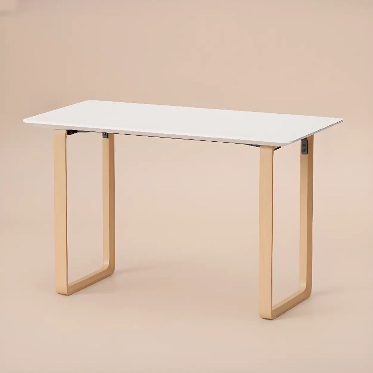Simple White Wooden Rectangular Sledge Writing Desk Image - 4