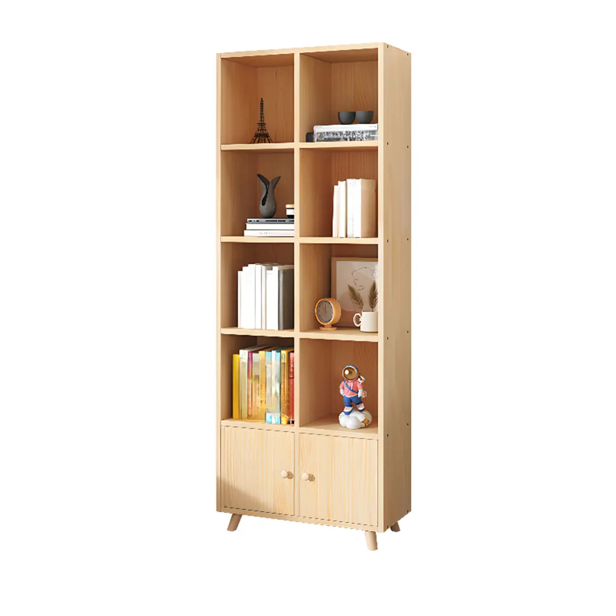 Simple Wood Closed Back Horizontal Organizer Bookcase Image - 16