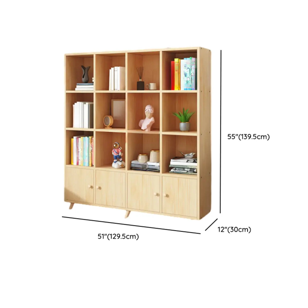 Simple Wood Closed Back Horizontal Organizer Bookcase Image - 58
