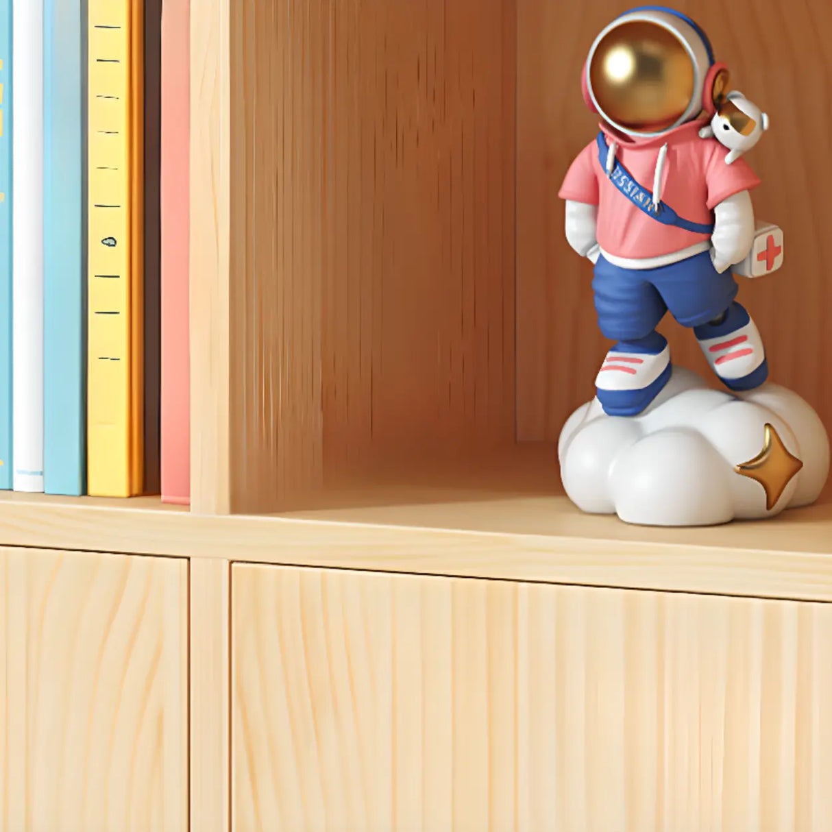 Simple Wood Closed Back Horizontal Organizer Bookcase Image - 21