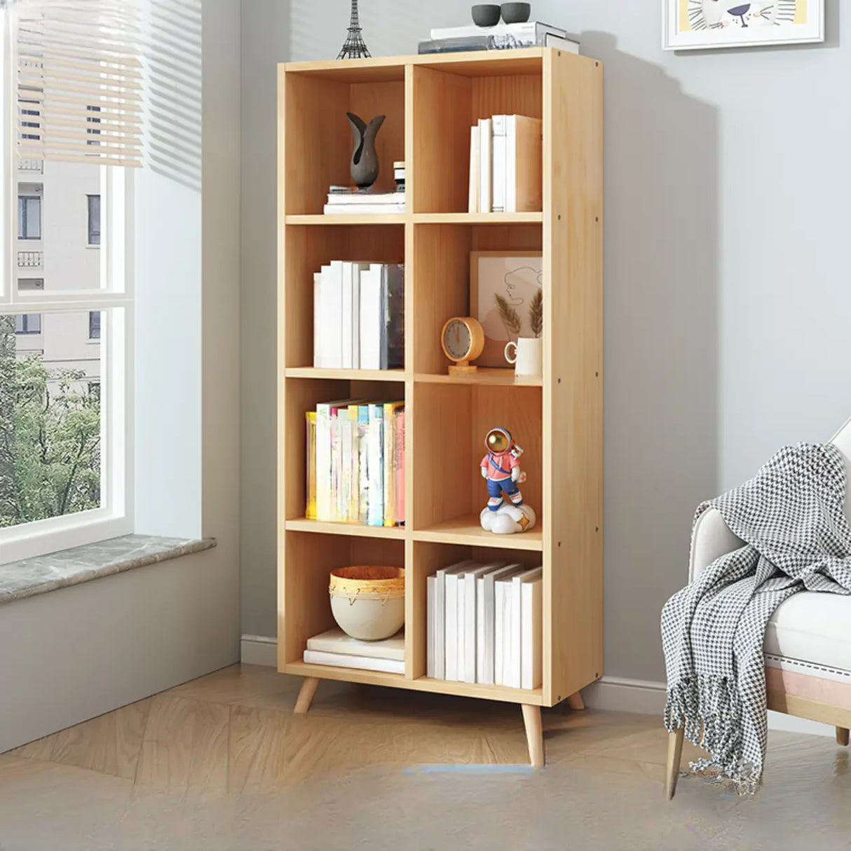 Simple Wood Closed Back Horizontal Organizer Bookcase Image - 29