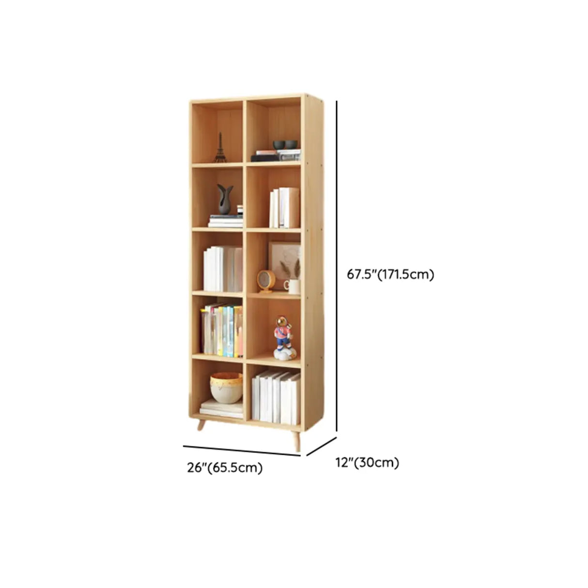 Simple Wood Closed Back Horizontal Organizer Bookcase Image - 59