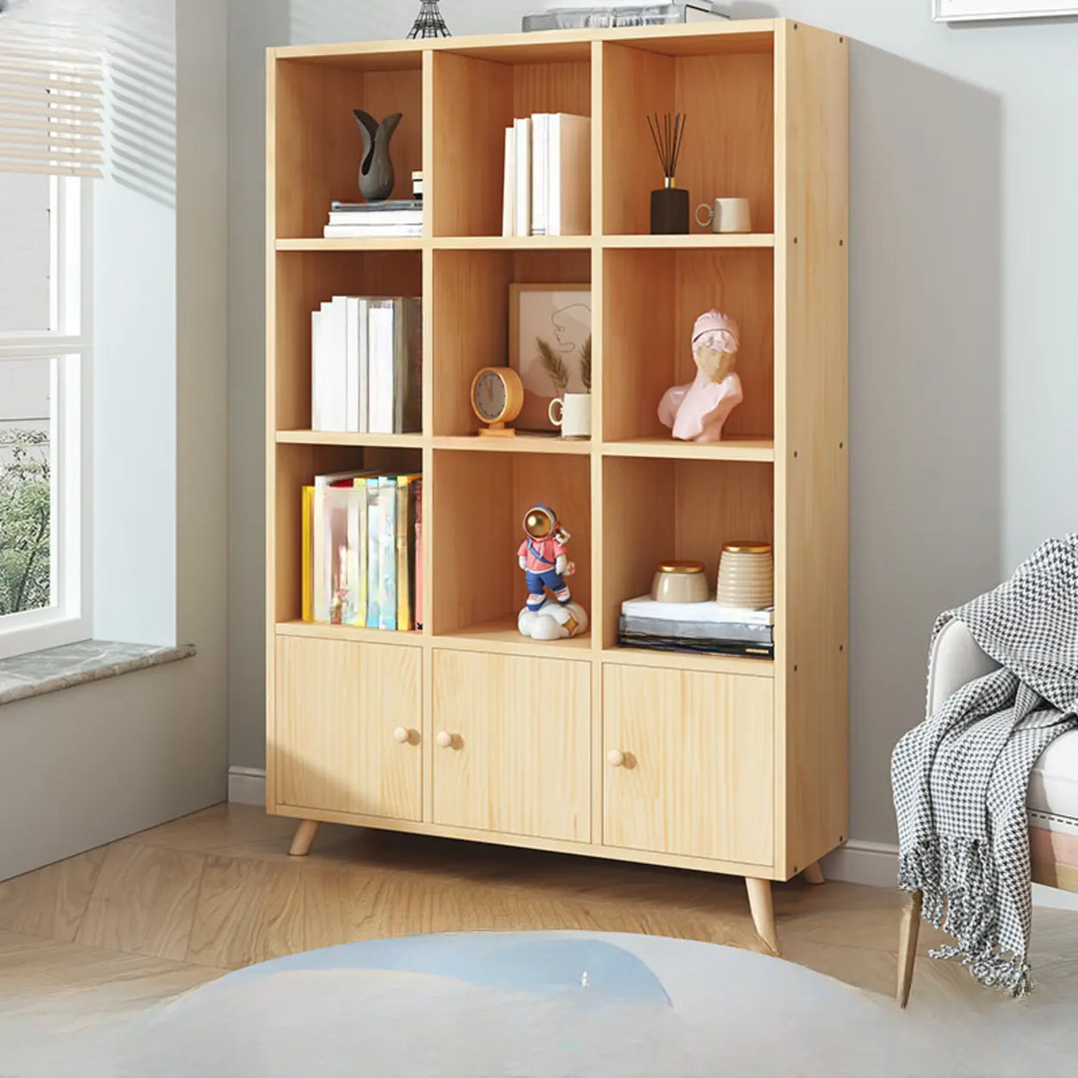 Simple Wood Closed Back Horizontal Organizer Bookcase Image - 31