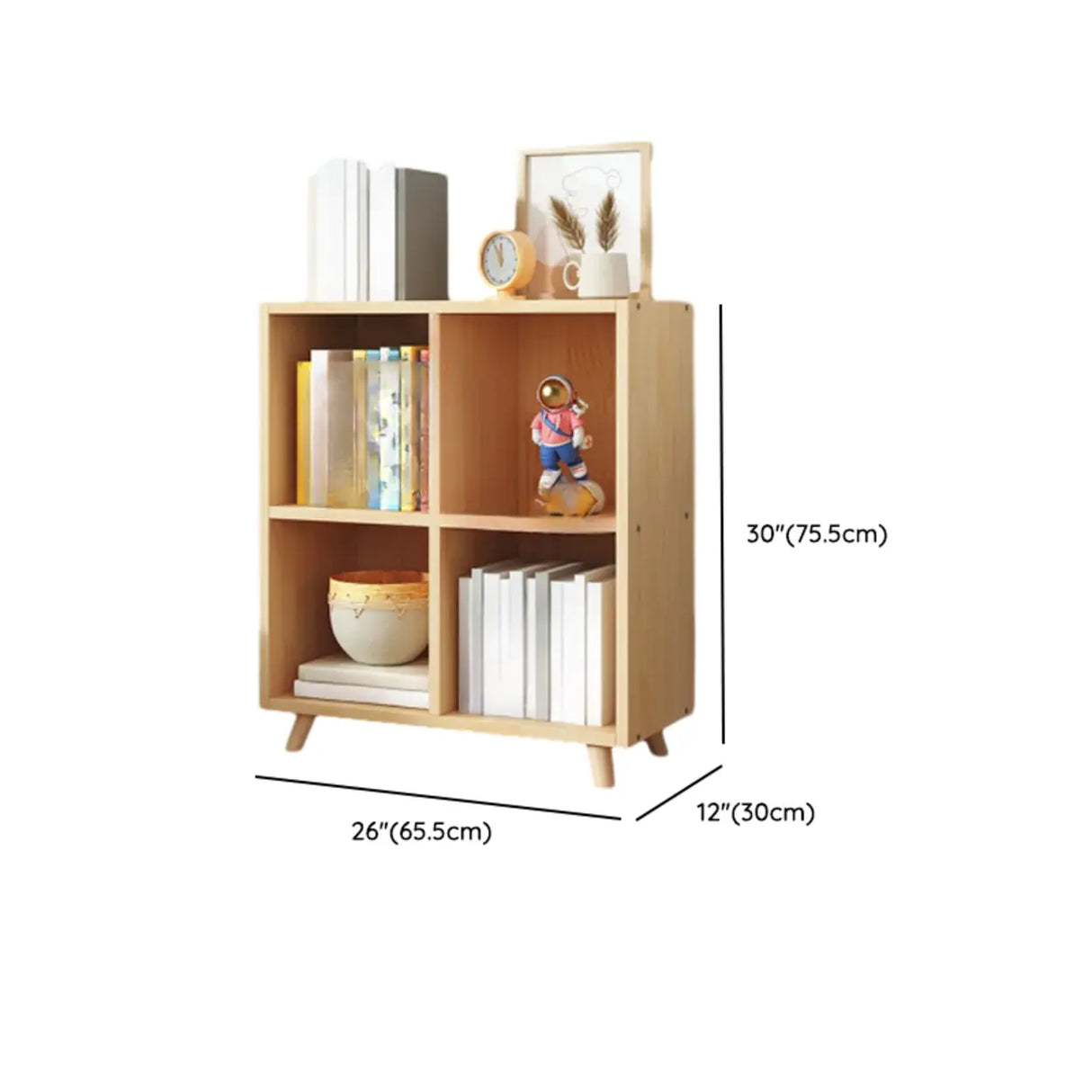 Simple Wood Closed Back Horizontal Organizer Bookcase