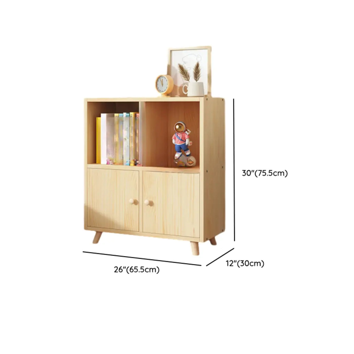 Simple Wood Closed Back Horizontal Organizer Bookcase Image - 38