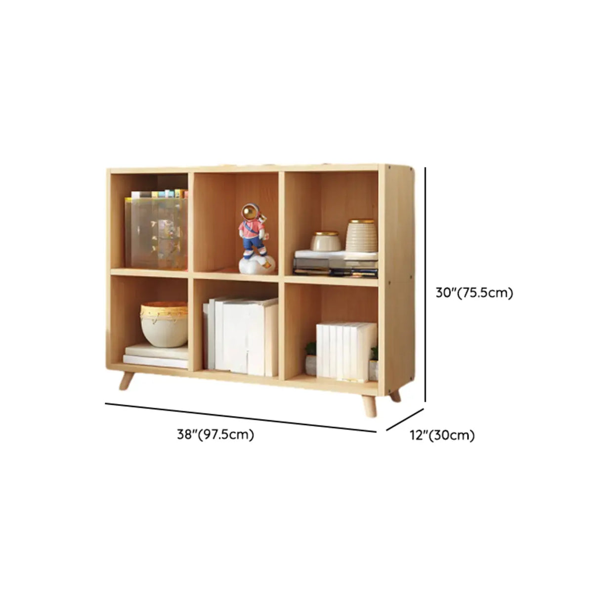 Simple Wood Closed Back Horizontal Organizer Bookcase Image - 39