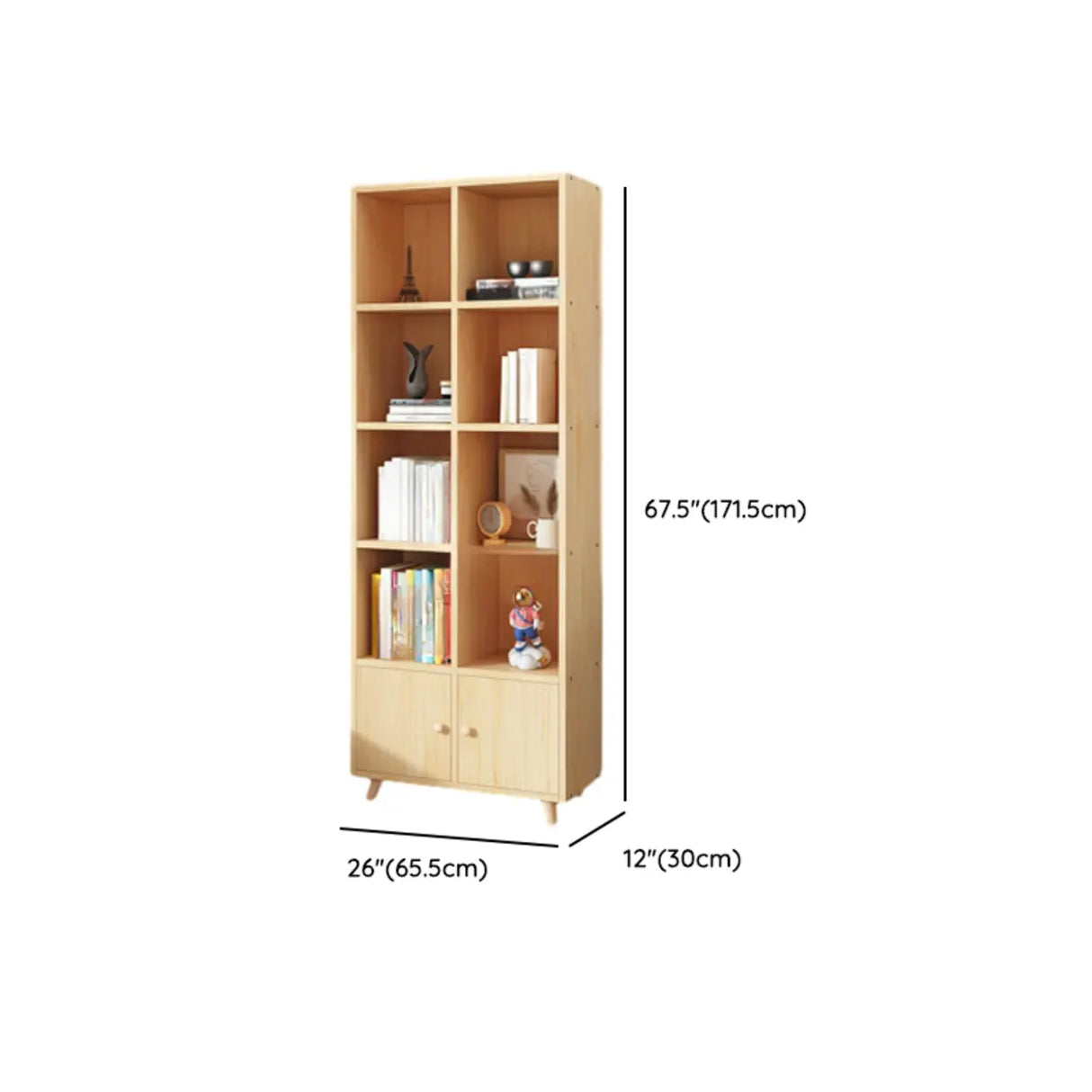 Simple Wood Closed Back Horizontal Organizer Bookcase Image - 60
