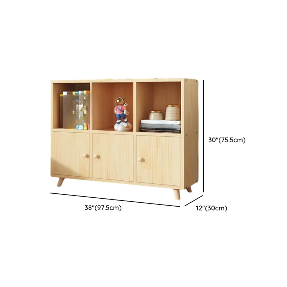 Simple Wood Closed Back Horizontal Organizer Bookcase Image - 40