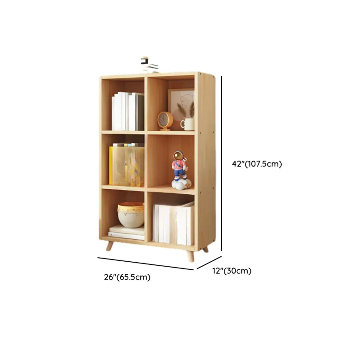 Simple Wood Closed Back Horizontal Organizer Bookcase Image - 45
