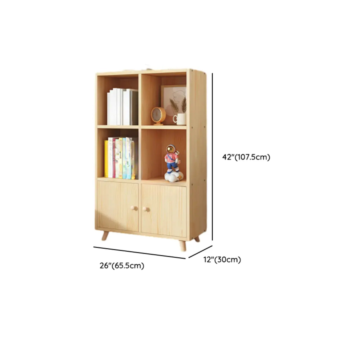 Simple Wood Closed Back Horizontal Organizer Bookcase Image - 46