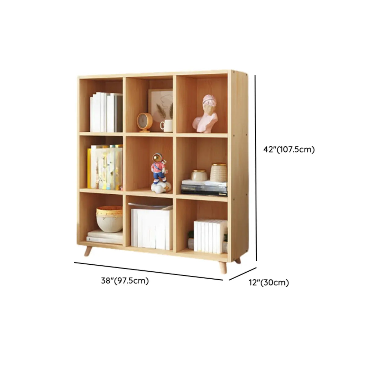 Simple Wood Closed Back Horizontal Organizer Bookcase Image - 47
