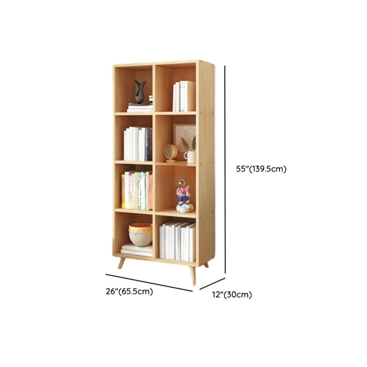 Simple Wood Closed Back Horizontal Organizer Bookcase Image - 53