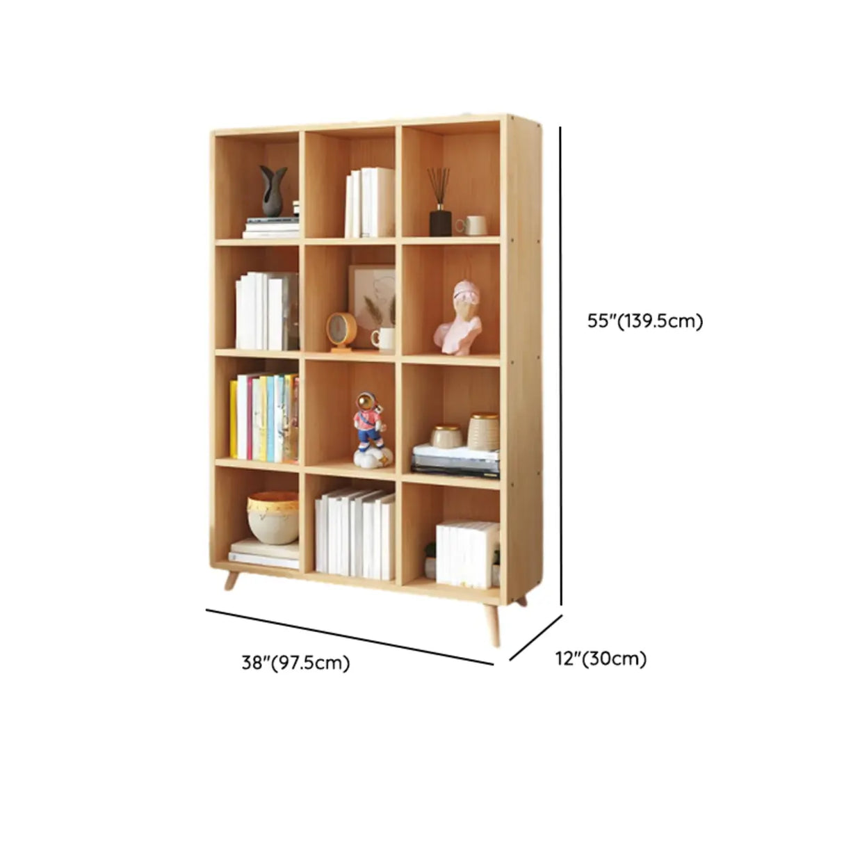 Simple Wood Closed Back Horizontal Organizer Bookcase Image - 55