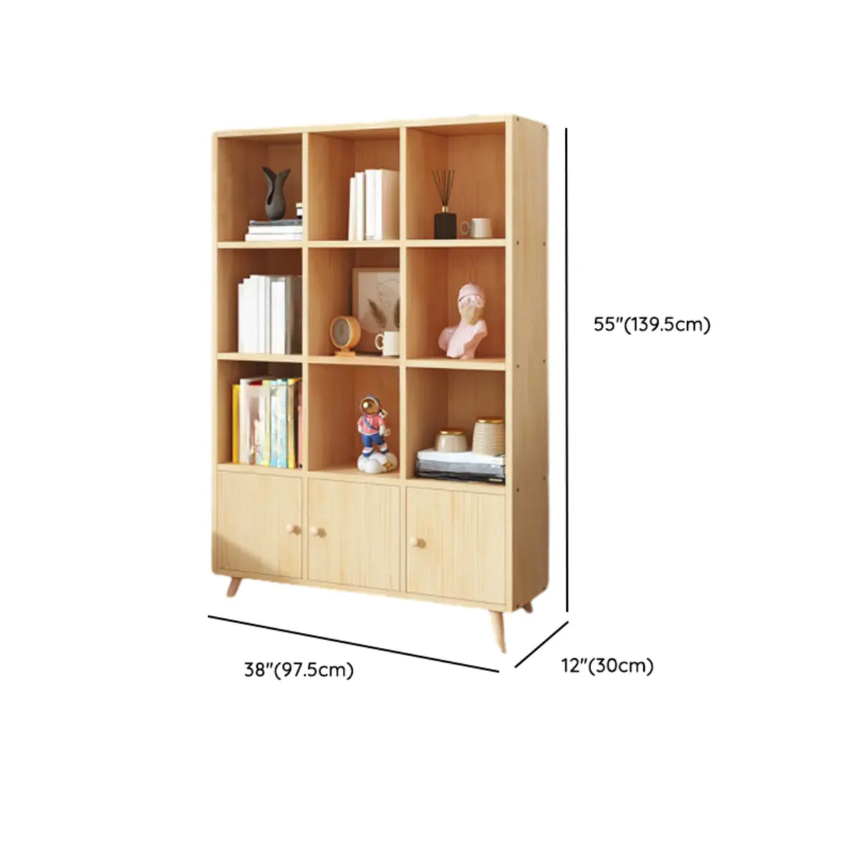 Simple Wood Closed Back Horizontal Organizer Bookcase Image - 56