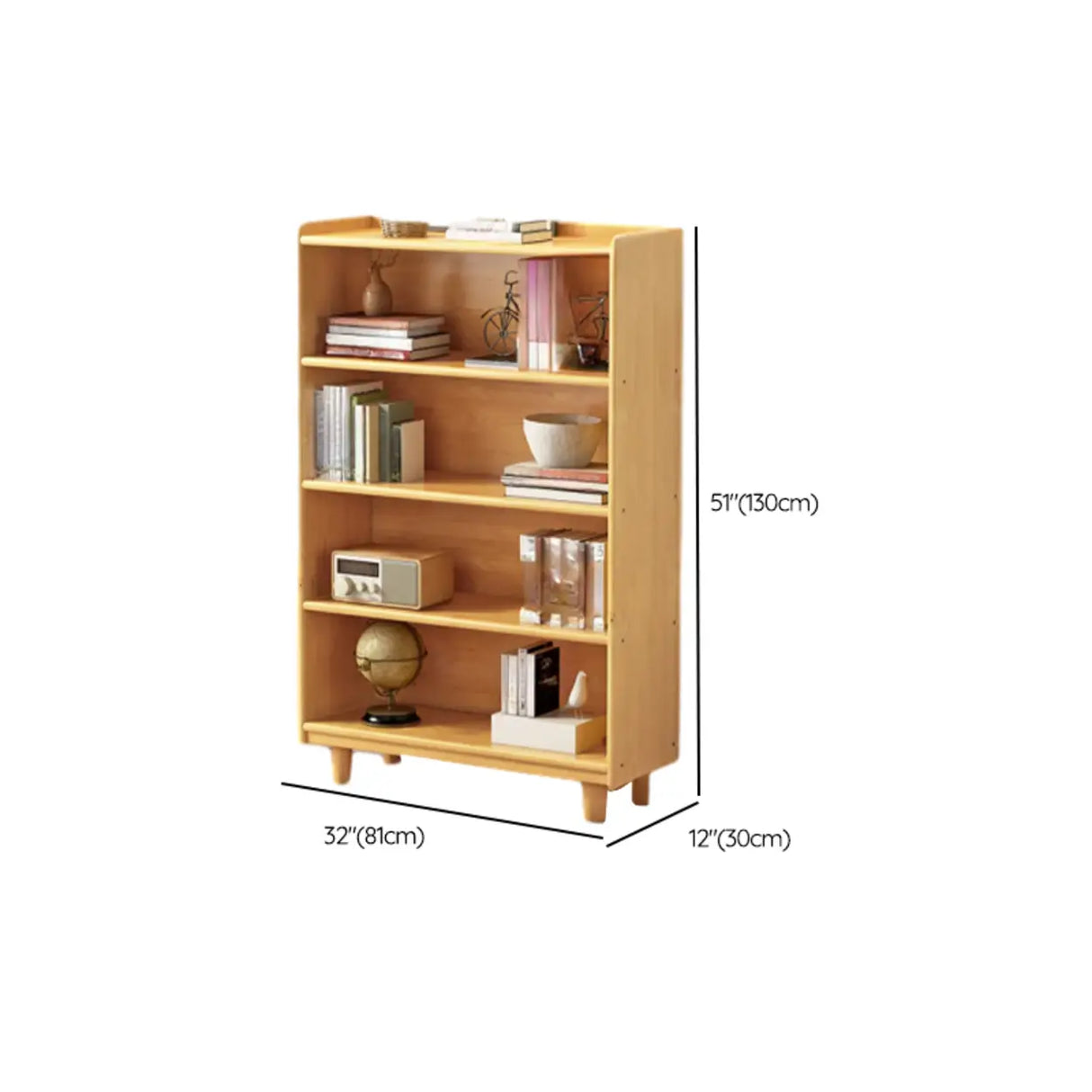 Simple Wood Color Horizontal Closed Medium Bookcase Image - 15