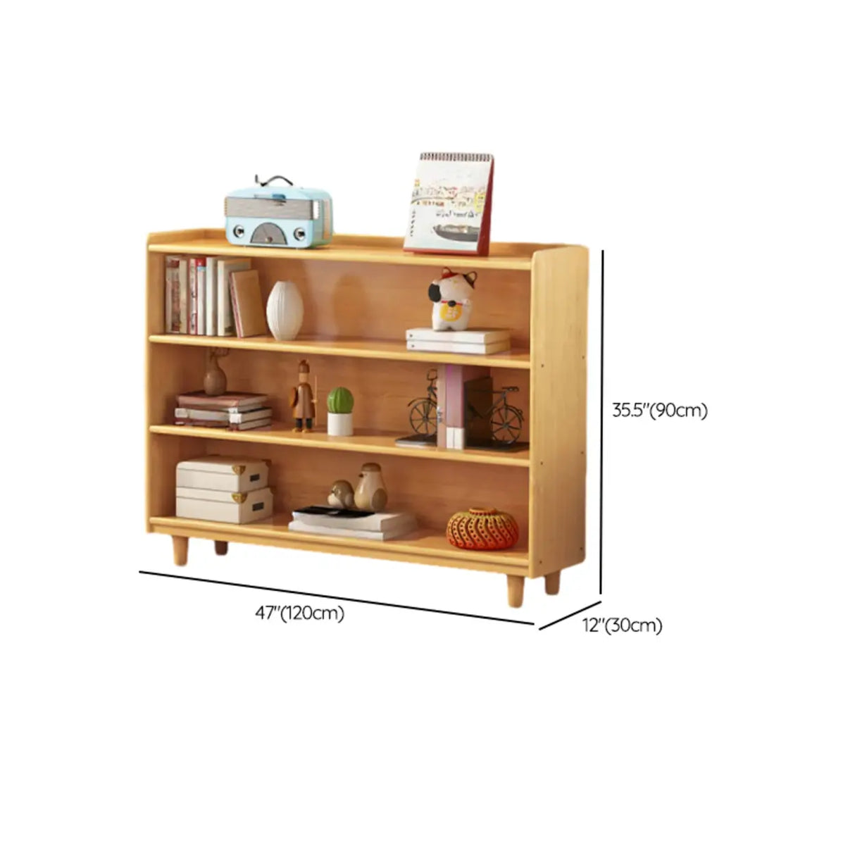 Simple Wood Color Horizontal Closed Medium Bookcase Image - 16