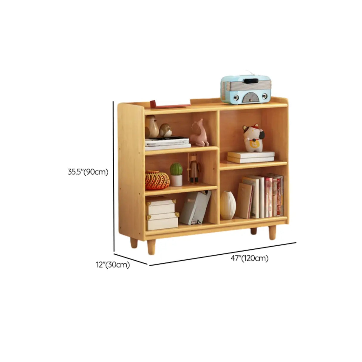 Simple Wood Color Horizontal Closed Medium Bookcase Image - 17