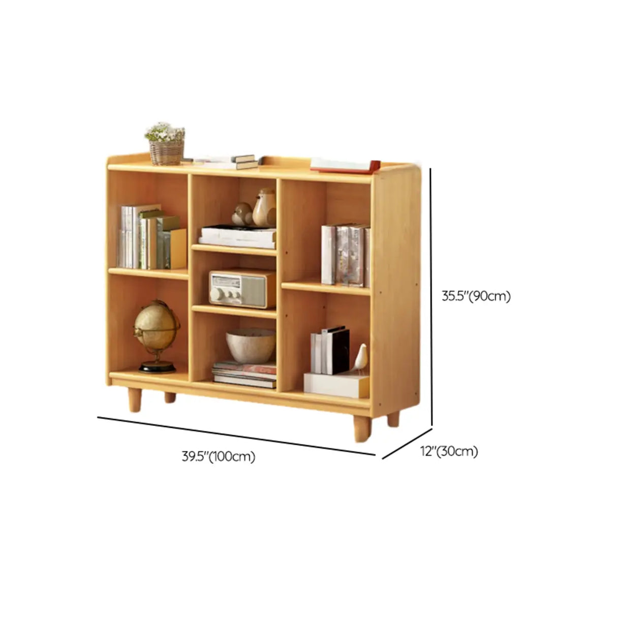 Simple Wood Color Horizontal Closed Medium Bookcase Image - 18
